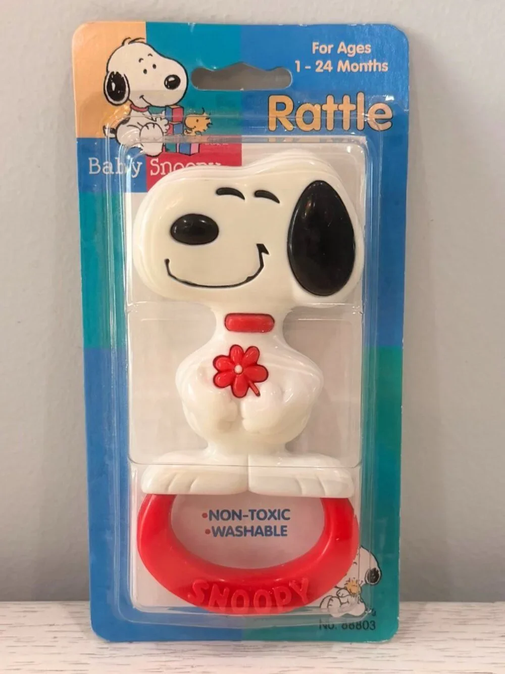 Vintage Baby Snoopy United Feature Syndicate Peanuts Rattle Toy Non Toxic